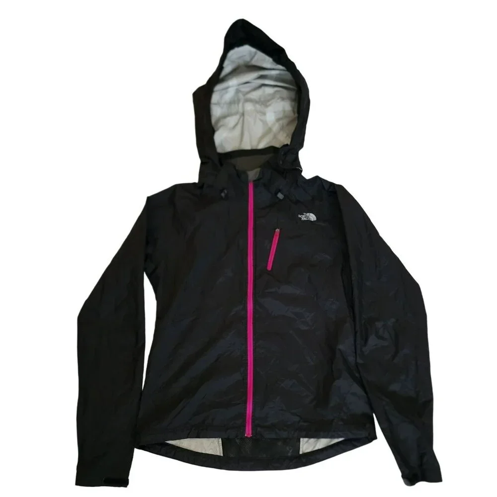 The North Face Women's Hooded Windbreaker Jacket Black/Pink Size S/P - Picture 4 of 12